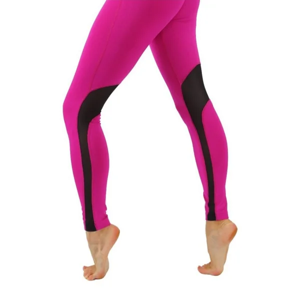 NWOT 0toS Active Pink Leggings with Black Mesh Cutouts, Size L/XL - Picture 2 of 2